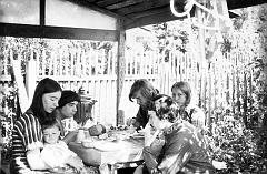 Dacha, 1978, group around the table. Photo