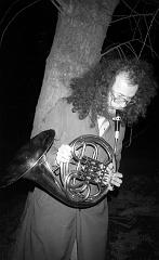 MUSIC WITHIN AND OUTSIDE. Photo 4: Sergey Letov blows the French horn
