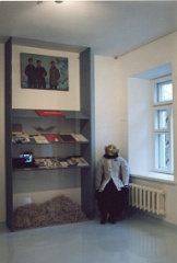 Objects in the actions by Collective Actions group. Exhibition at E.K.ArtBureau, 2004. Photo 02