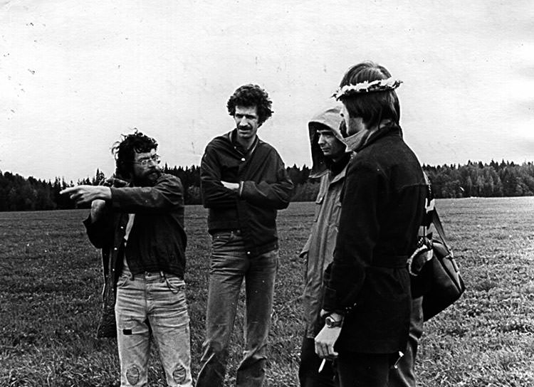 Анатолий Жигалов, Николай Панитков, Андрей Монастырский, Свен Гундлах. Погорелово. 1981