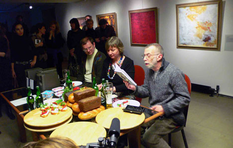 SERGEI ZAGNY.“Cookbook”. Performance with Maria Chuykova and Lev Rubinstein. “Era” Gallery, Moscow. December 19, 2007  (1)